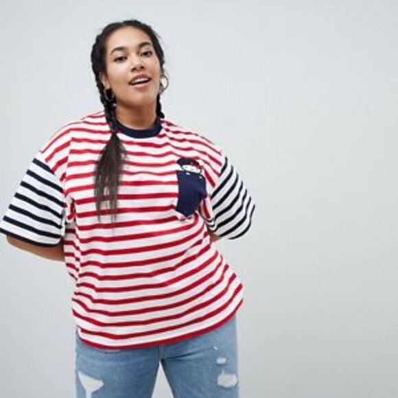ASOS SANRIO hello kitty striped shirt.
Hello Kitty in pocket! - Picture 3 of 9